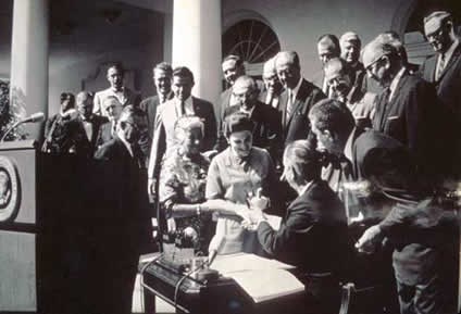 President Lyndon B. Johnson signing the Wilderness Act, September 3, 1964. Wikimedia Commons President Lyndon B. Johnson signing the Wilderness Act, September 3, 1964. Wikimedia Commons