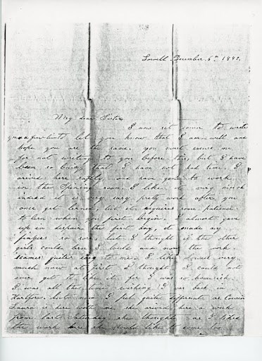Letter Mary Cowles to her sister 1847 Letter Mary Cowles to her sister 1847