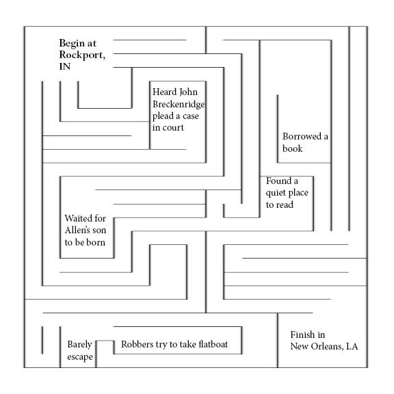 Line drawing of a maze Line drawing of a maze. Text in maze shows where to begin and end.