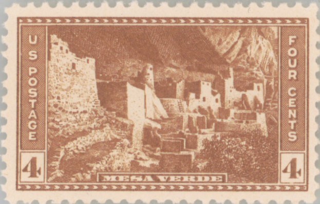 Brown 4-cent Mesa Verde stamp