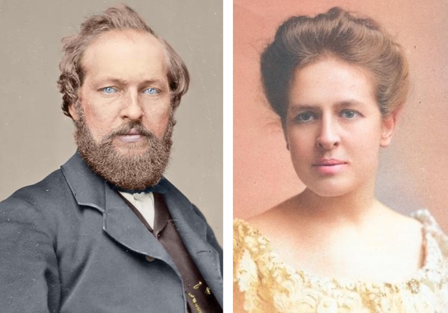 mollie and james colorized photos of James. A. Garfield and Mollie Garfield