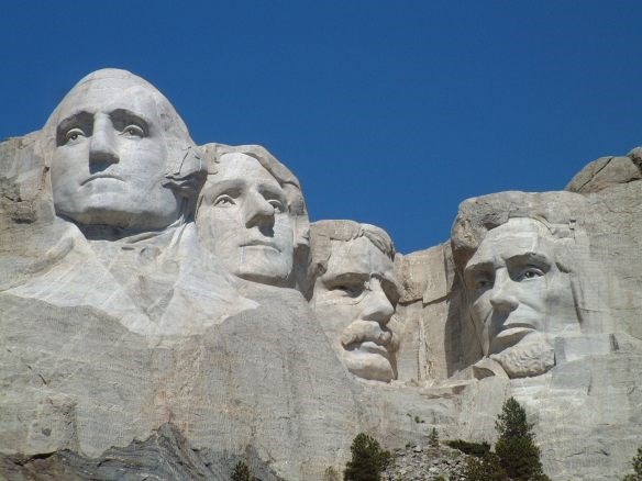 George Washington, Thomas Jefferson, Teddy Roosevelt, Abraham Lincoln presidents on Mount Rushmore