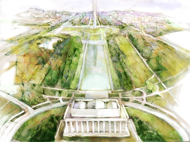 national mall_col (1) a watercolor illustration of the national mall