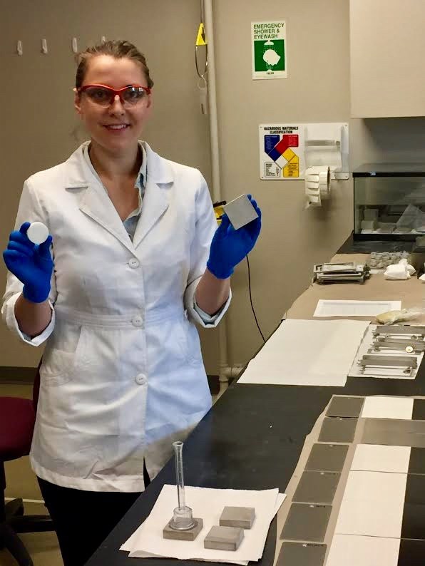 Alison Rohly, North Dakota State University, and NCPTT Research Associate Photo of Alison Rohly in a laboratory at NCPTT.