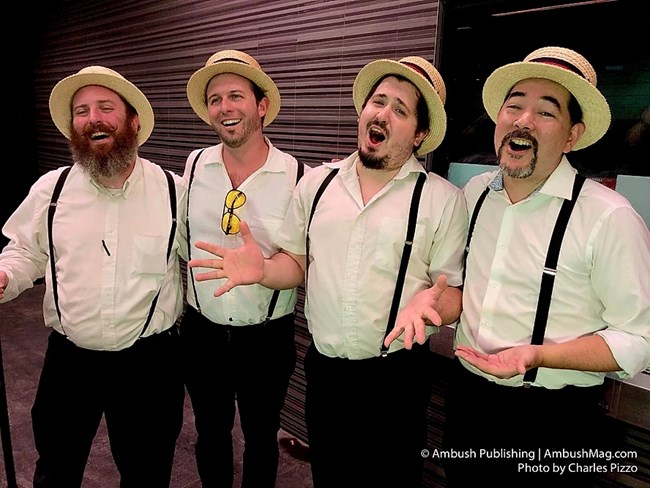 Barbershop quartet performs at the 2019 Oracle Gala. Barbershop quartet performs at the 2019 Oracle Gala.