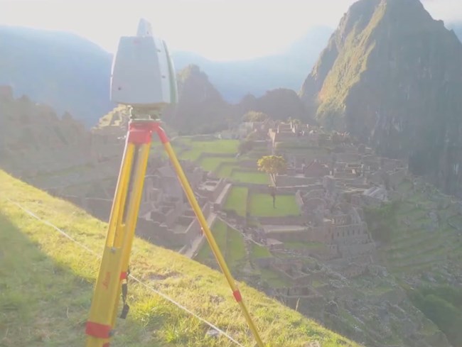 Leica Geosystems ScanStation P40 Overview of the Historic Sanctuary of Machu Picchu with a morning mountain view.