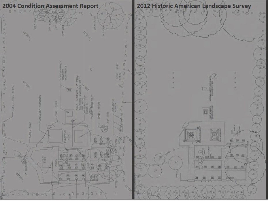 Rohwer Japanese Internment Camp Cemetery drawing vs scanning.