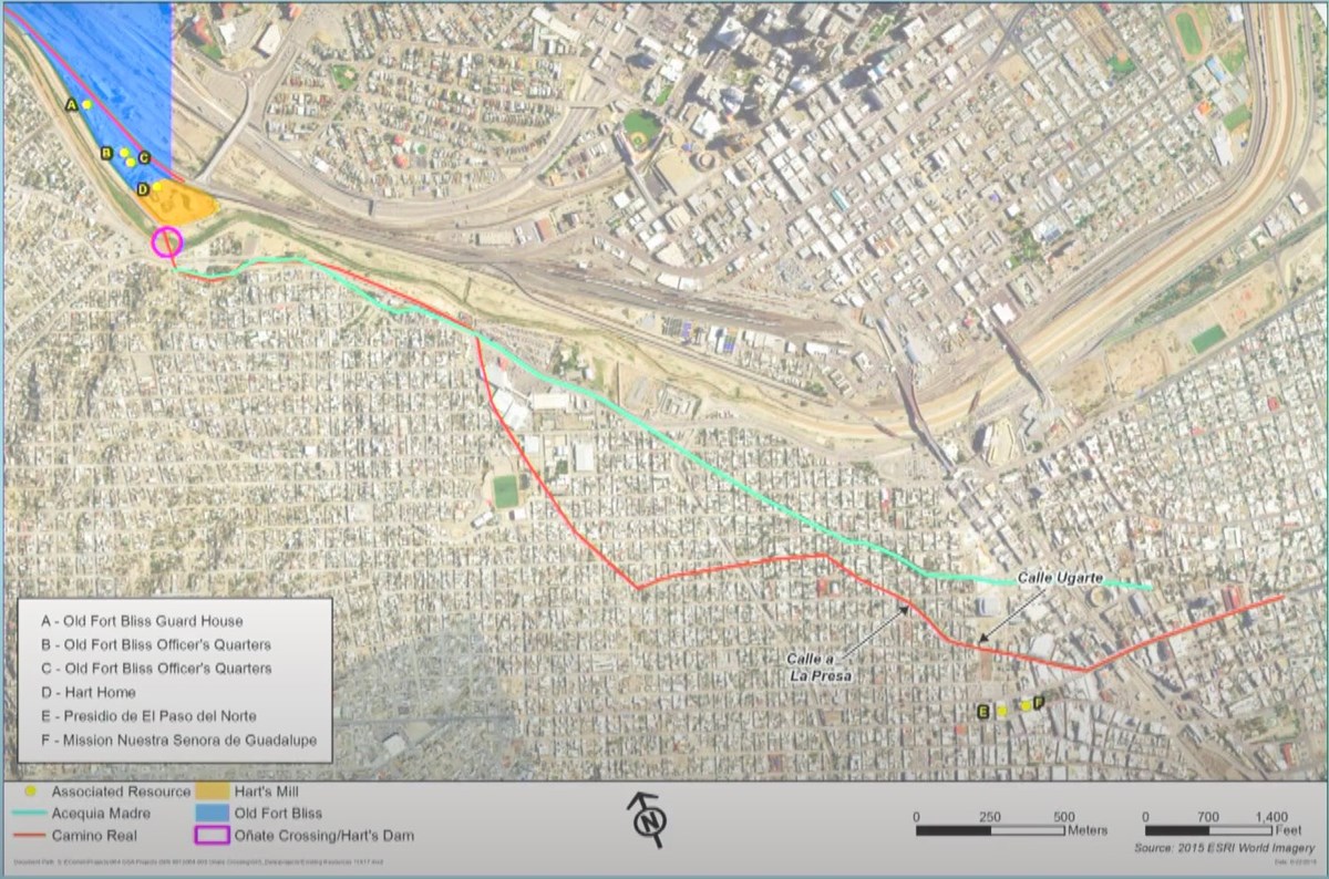 2017 GIS map of El Paso del Norte, Ft. Bliss, and other landmarks.