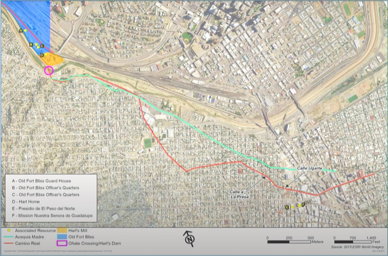 In spite of the radical changes to the landscape, some resources do remain. 2017 GIS map of El Paso del Norte, Ft. Bliss, and other landmarks.