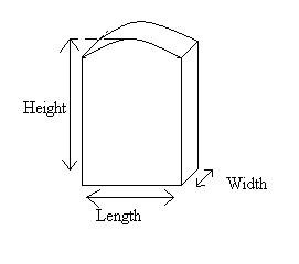 Measure a headstone's height, length, and width.
