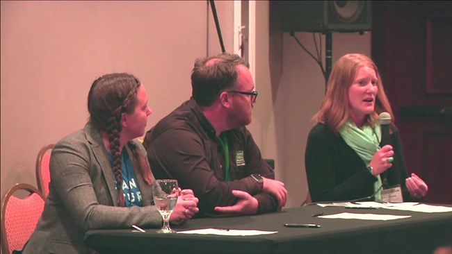 Dupuy asks other panelists how they engage with non-traditional conservation audiences.
