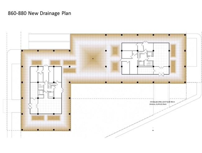 A top-down drawing of plans for new drainage.