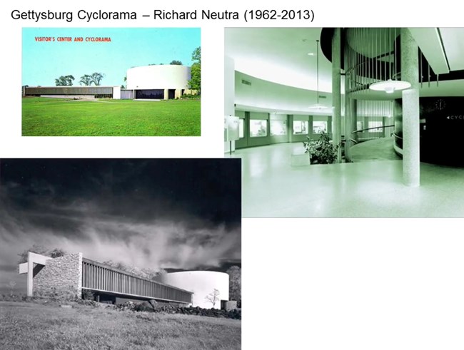 The now demolished Gettysburg Cyclorama visitor's center.