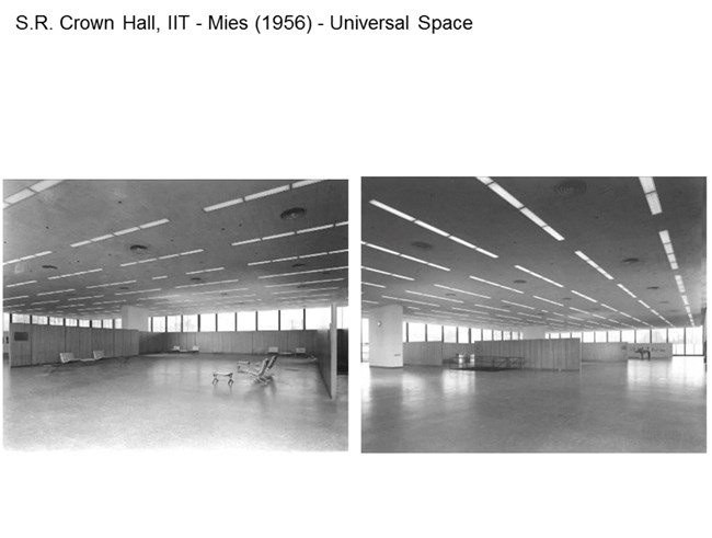 Universal space - large open configurable spaces.