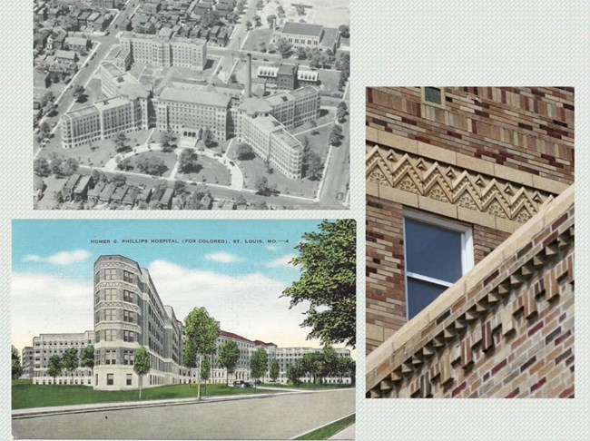 A large quad-wing multistory brick building with intricate brickwork.