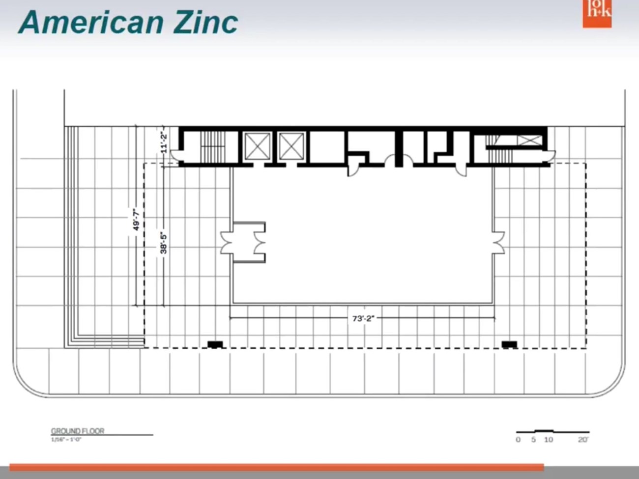 Floorplan of the American Zinc Building (first floor) Floorplan of the American Zinc Building (first floor)