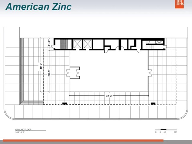 Floorplan of the American Zinc Building (first floor)