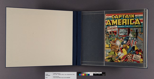 Captain America No 1., 1941. After treatment in new binding.