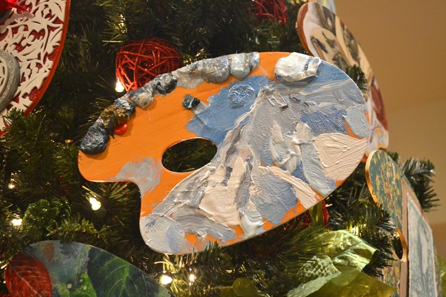 "Mountain", painted palette by Eric Aho "Mountain", painted palette by Eric Aho