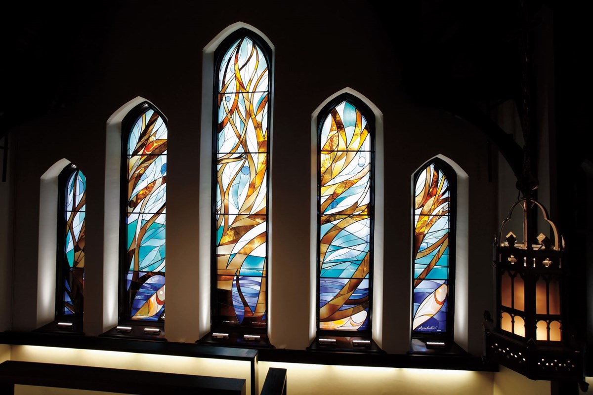 “Tree of Life” stained glass windows at Christ Church Cathedral in Vancouver, BC.