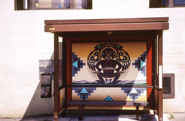 "Aerial Hunter" bus shelter design in Seattle. "Aerial Hunter" bus shelter design in Seattle.