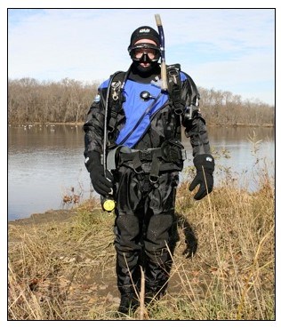 Ethan Nedeau ready for a mussel survey. Photo courtesy of Ethan Nedeau’s biodrawversity webpage.