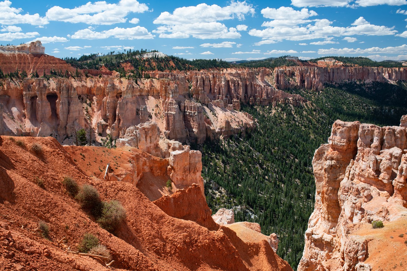 scenic view of eroding cliffs and spires