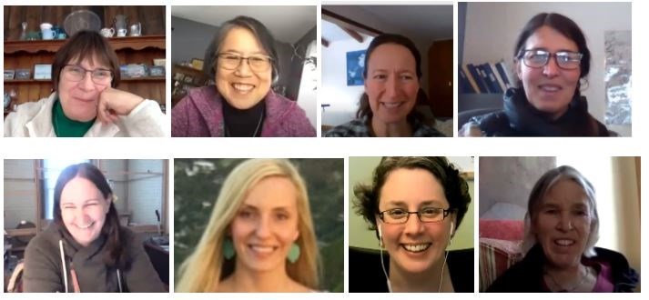 Above: the forces at work behind the Upper Missisquoi and Trout Rivers. From left to right: Carol Hickey, Cynthia Scott, Ellen Fox, Karrie Thomas, Lindsey Wight, Misty McCartney, Shana Stewart Deeds, and Wendy Scott.