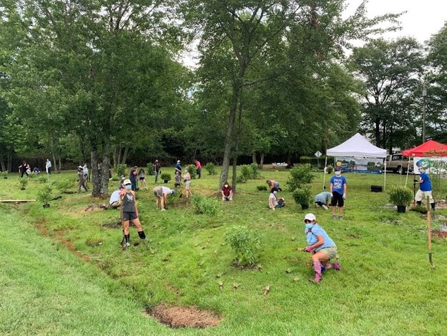 Volunteers at a 2020 Green Infrastructure event. Photo courtesy of CU Maurice River. Volunteers at a 2020 Green Infrastructure event. Photo courtesy of CU Maurice River.