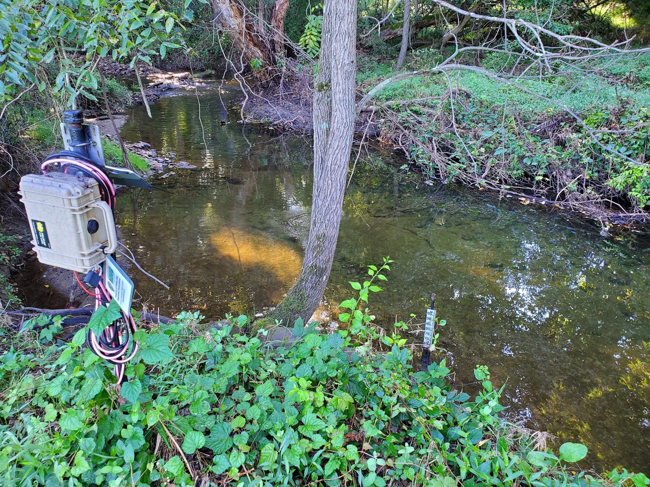 Stroud Data Logger at Watkins Mill. Photo by Rob Tuttle.