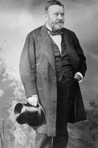 President Grant standing with his hat in the left hand