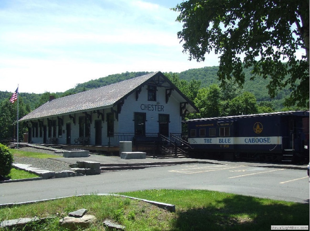 The Chester Railroad Station is still in its historic, original condition. The wooden caboose is available for overnight camping.