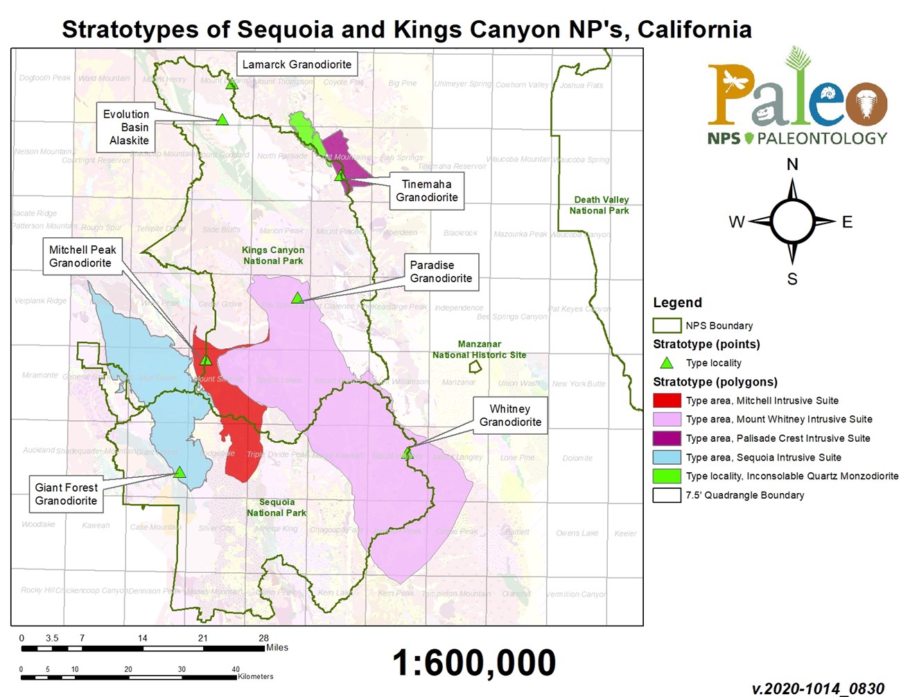 map of park geology and location of stratotypes