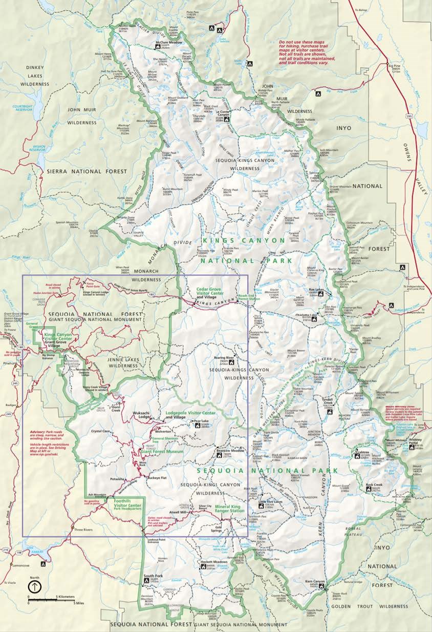 seki fig8 map map of park unit and major roads