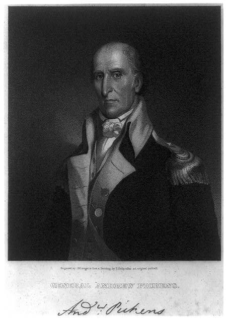 APickens Black and white of painting of Andrew Pickens in military uniform