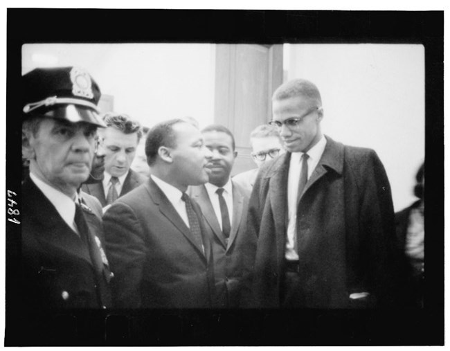 Martin Luther King and Malcolm X after King's press conference