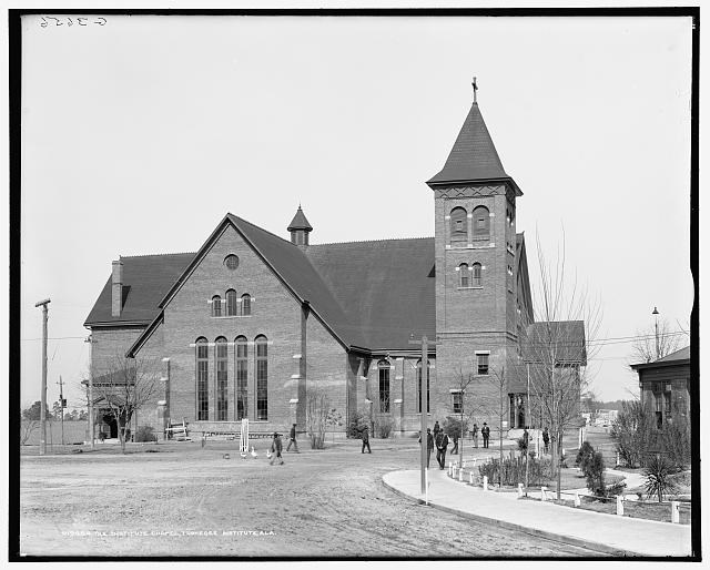 This image shows the original Chapel on the Campus of Tuskegee Institute.