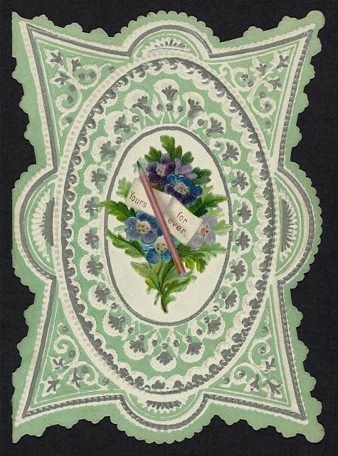 Historic valentine with elaborate decorative borders.