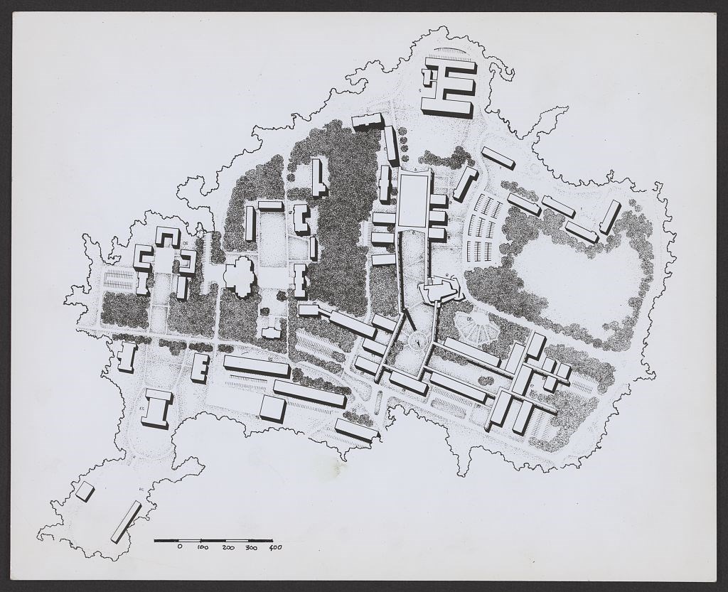 Tuskegee Institute, Tuskegee, Alabama. Campus master plan drawing.