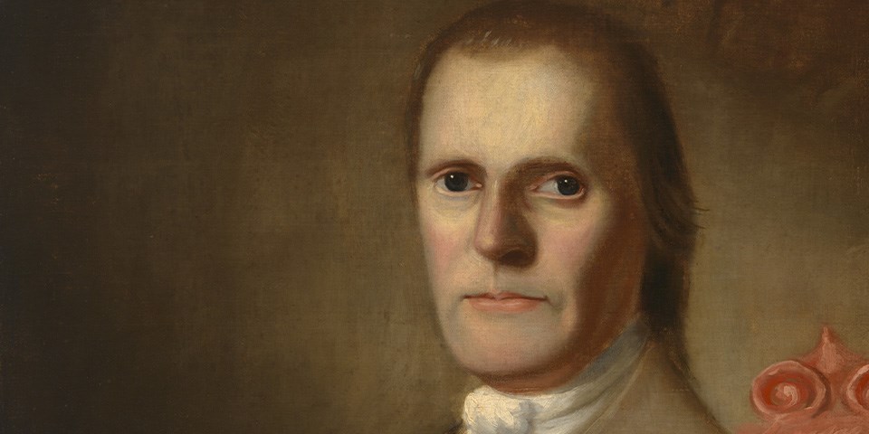 Portrait showing head of Roger Sherman.