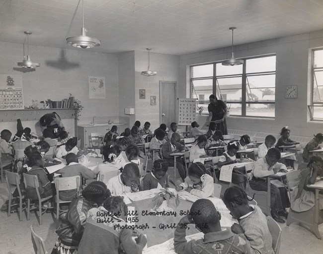 School room with children.