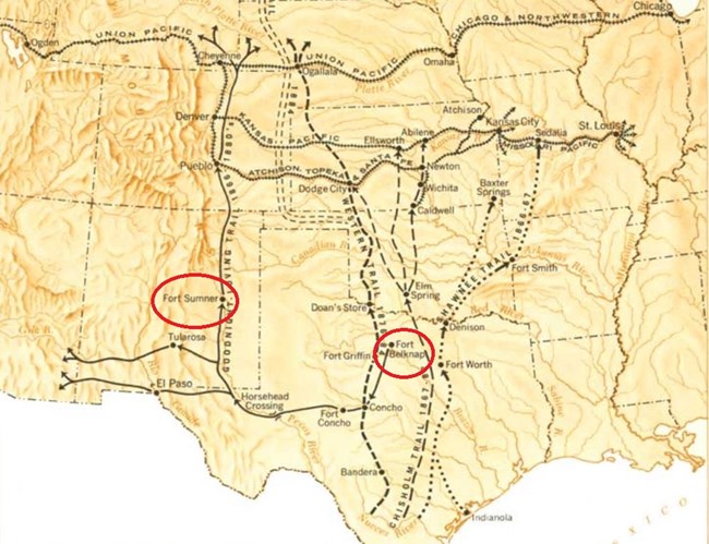 Map of western cattle routes