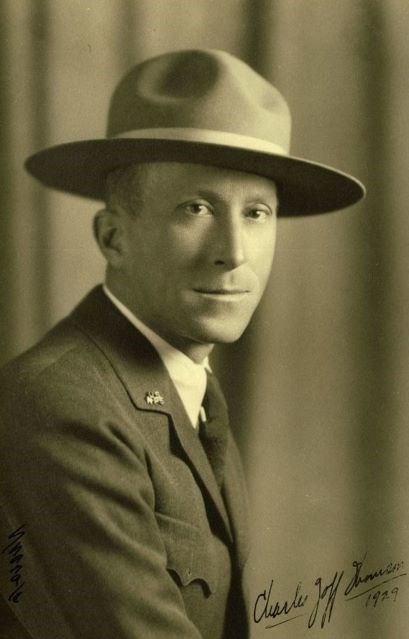 Studio portrait of Charles Thompson in his NPS uniform
