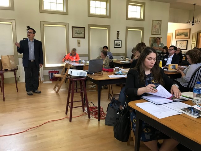 Max teaching at a workshop