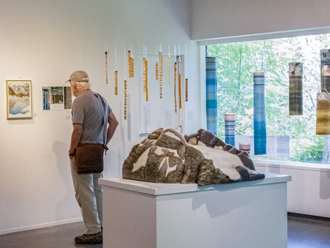 Man looking at Terminus art gallery