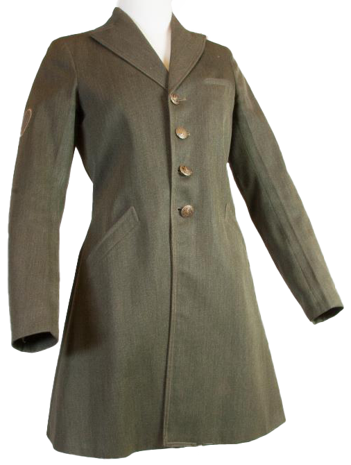 Francis Pound"s Uniform Thigh length green riding jacket with NPS buttons