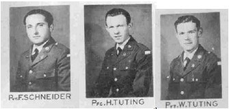 three portraits of young men in military uniforms