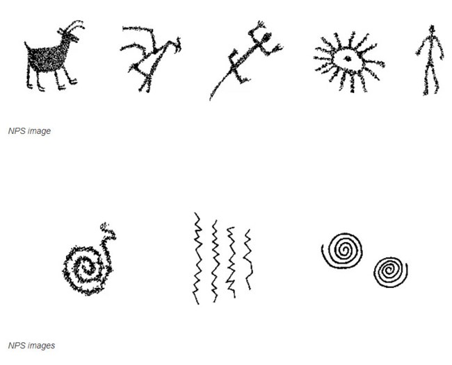 Drawings of petroglyph designs