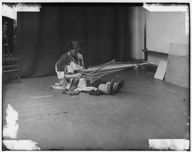 We’wha, a Zuni Lhamana, Weaving; 1886