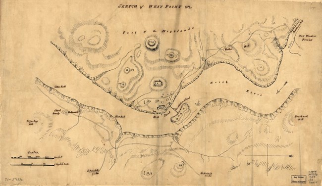 a map showing west point during the revolutionary war
